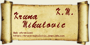 Kruna Mikulović vizit kartica
